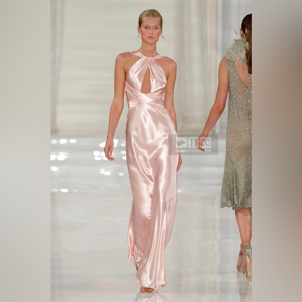 RALPH LAUREN COLLECTION PINK SILK DRESS - Picture 7 of 11